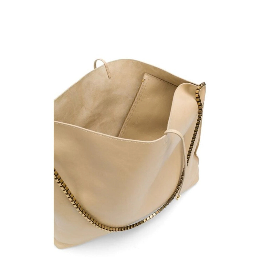 Saint Laurent Suzanne Beige Calfskin Leather Chain Hobo - Picture 8 of 8